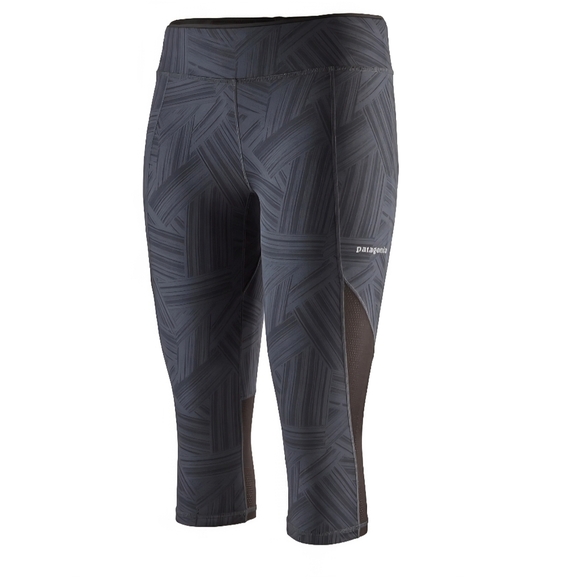 Patagonia Women's Size Small Endless Run Compression Capri Gray Black Pocket - Picture 1 of 11